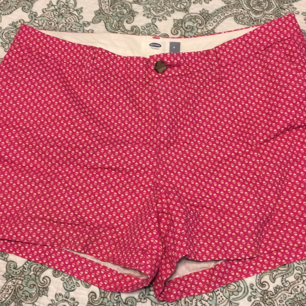 Pink and orange floral shorts